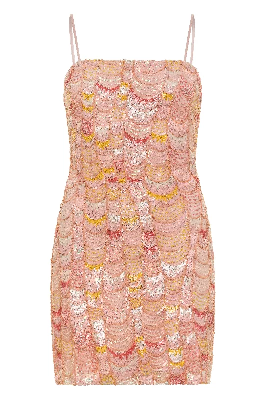 Emmy Pink Mermaid Mini Dress