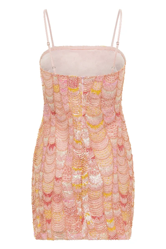 Emmy Pink Mermaid Mini Dress