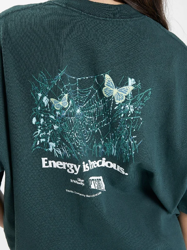 Energy is Precious Oversized Tee - Dark Jade