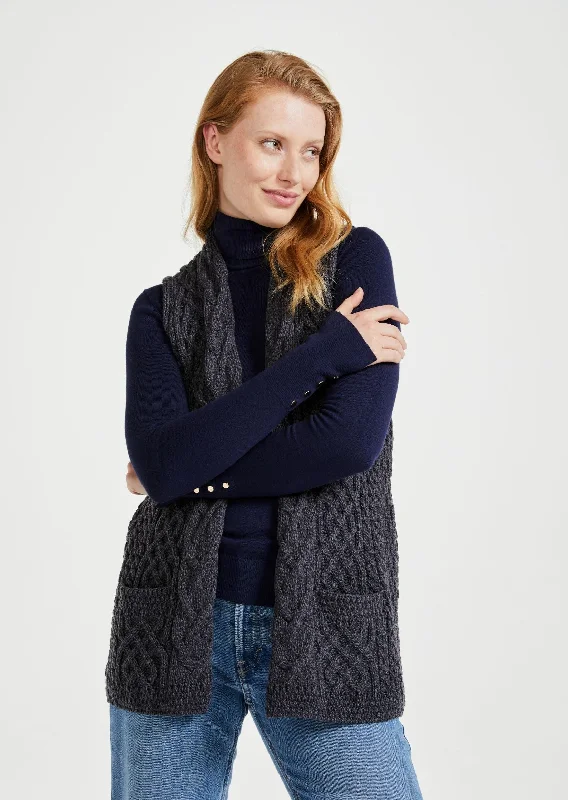 Caher Aran Celtic Gilet | Charcoal