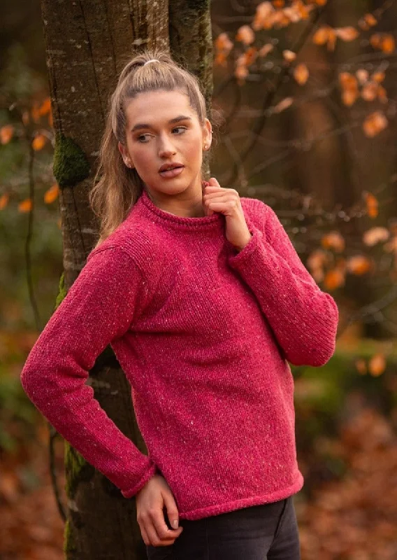 Ladies Roll Neck Sweater | Pink