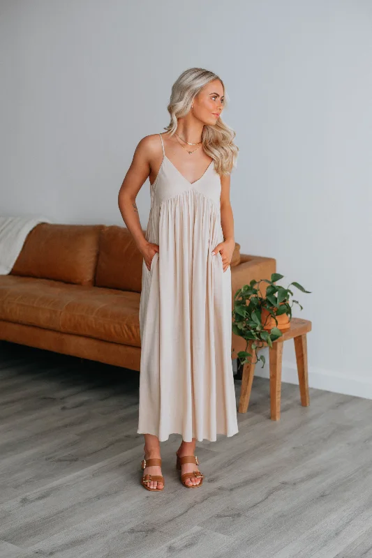 Lennon Midi Dress - Natural