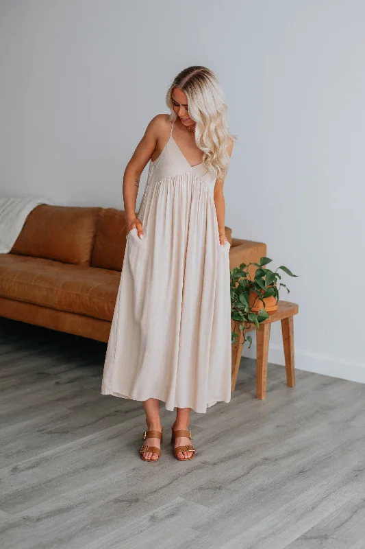 Lennon Midi Dress - Natural