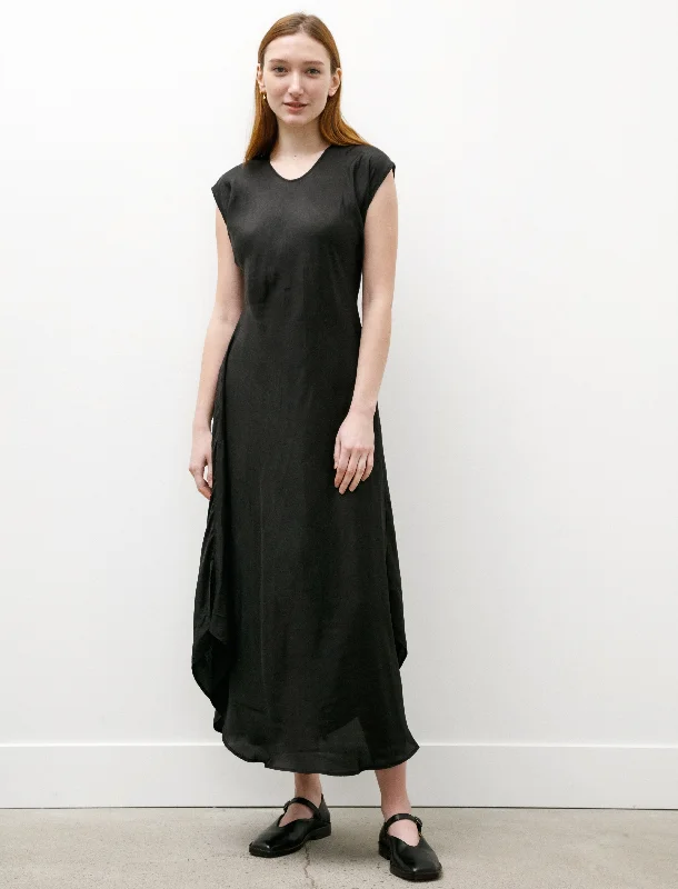 Maxi Dress Shiny Viscose Black