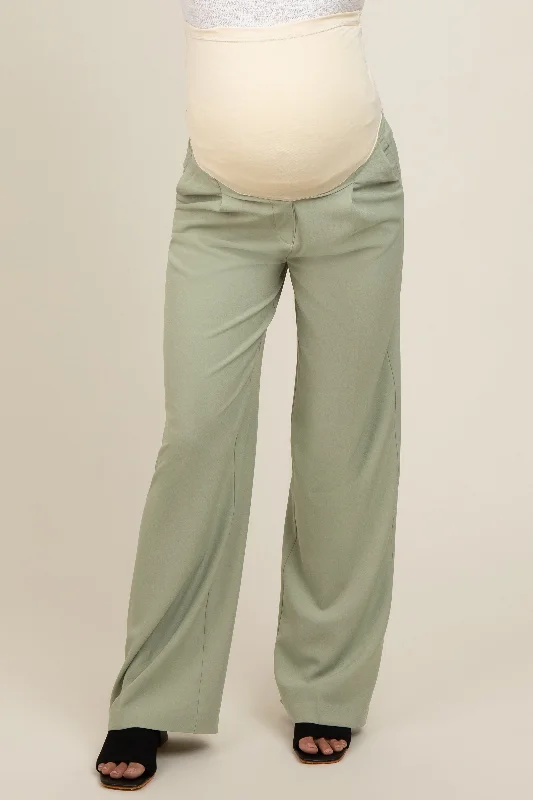 Light Olive Maternity Dress Pants