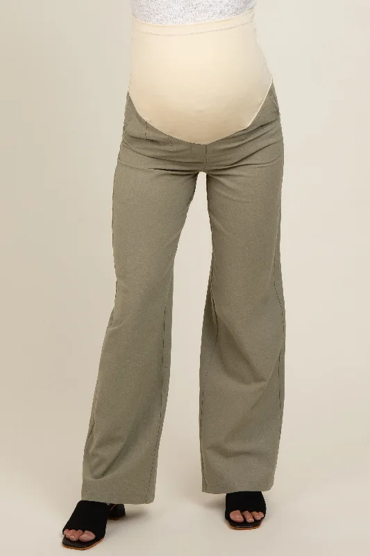 Light Olive Maternity Trousers