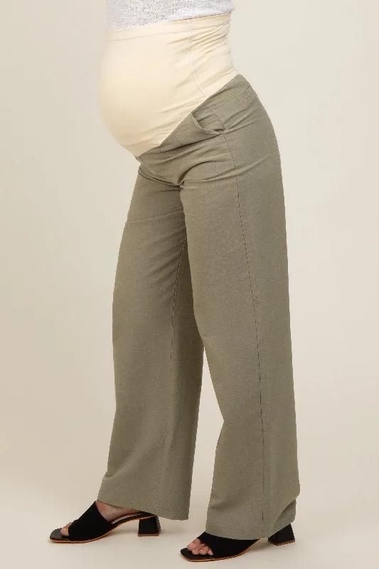 Light Olive Maternity Trousers