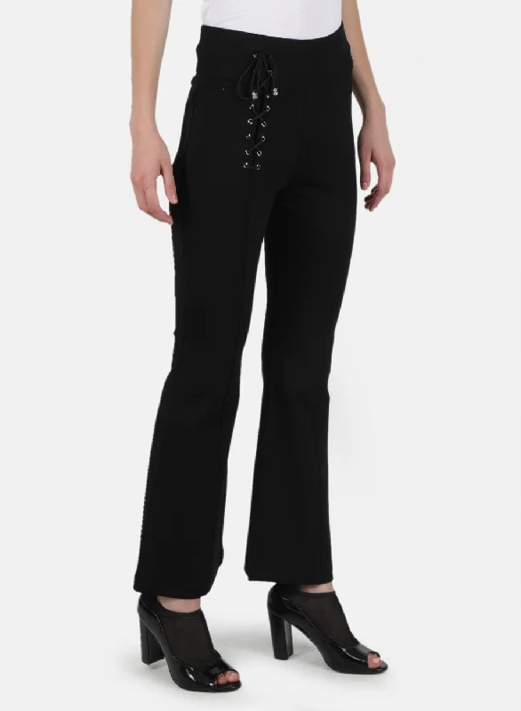 Women Black Plain Jegging