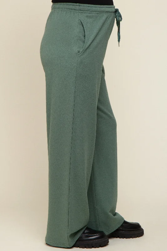 Olive Wide Leg Maternity Joggers