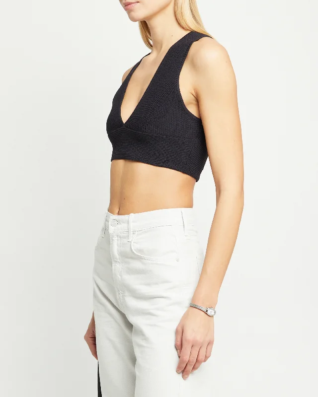 Sculpting Knit Deep V Tank