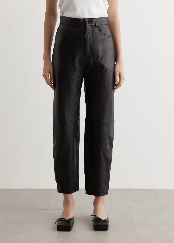 Tapered Leather Trousers