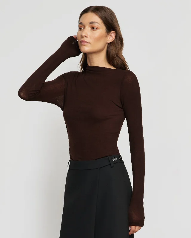 Vittoria Asymmetric-Neck Ruched Tee