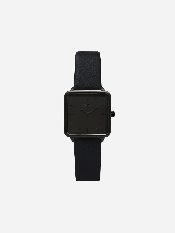 Kindred Watch with Black Dial | Black Vegan Leather Strap