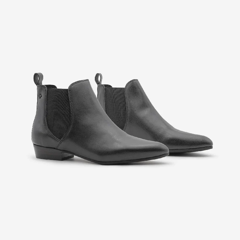 Laika Women's Grape Leather Vegan Ankle Boots | Black