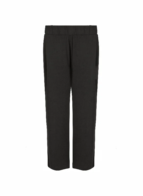 LENZING™ ECOVERO™ Jersey Cropped Palazzo Trousers | Caviar Black