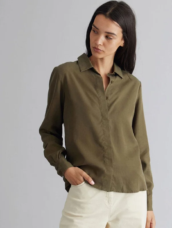 Kenji Tencel Shirt | Khaki