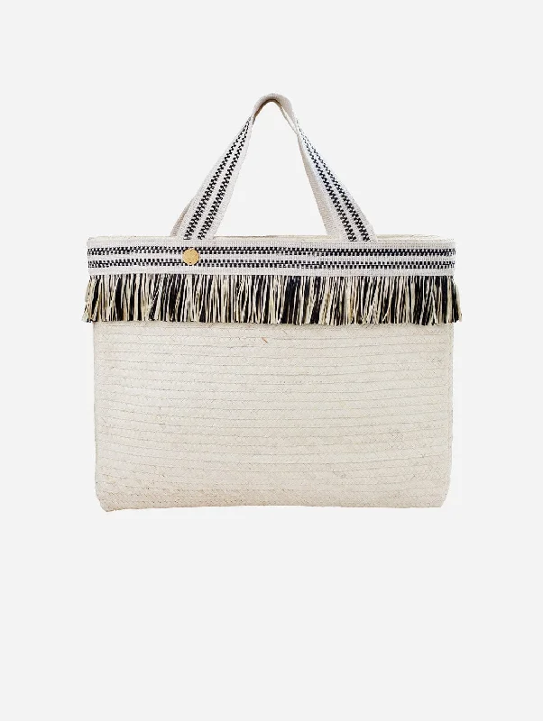 Keramas Handwoven Tote Bag | Natural, Yellow and Black