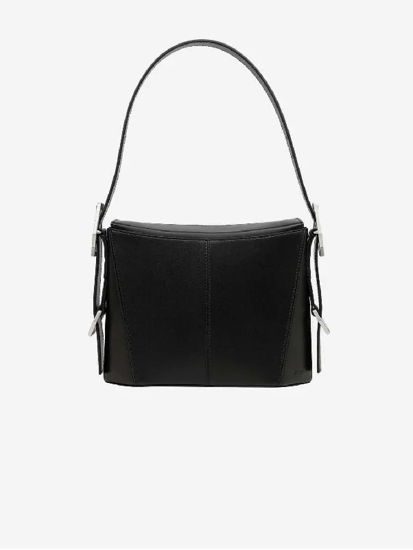 Kiara Vegan Apple Leather Shoulder Bag | Black