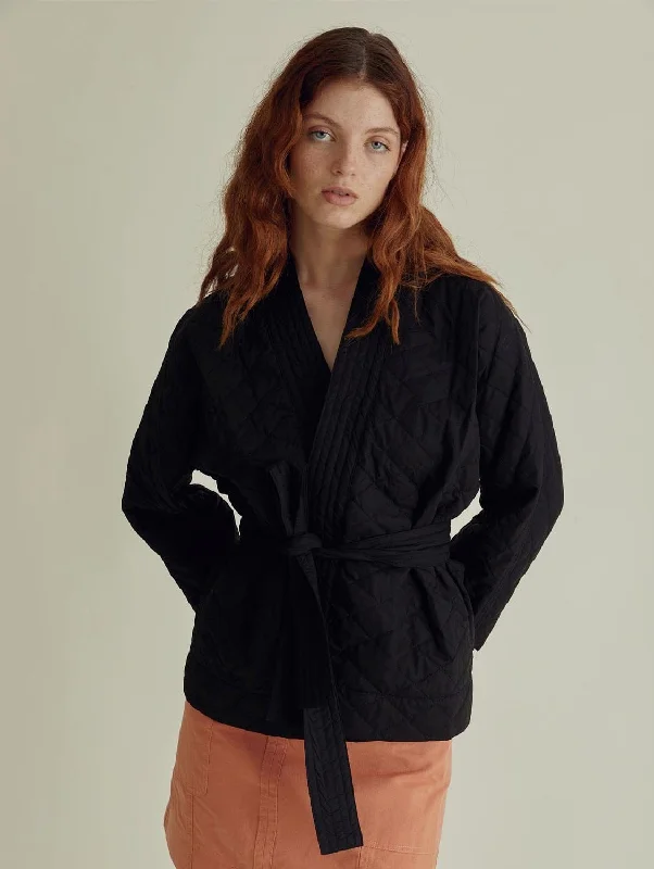 Kishi Organic Cotton Quilted Jacket | Black