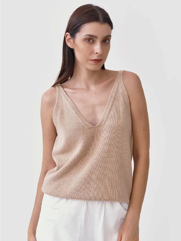 Knitted Organic Cotton Strap Top | Multiple Colours