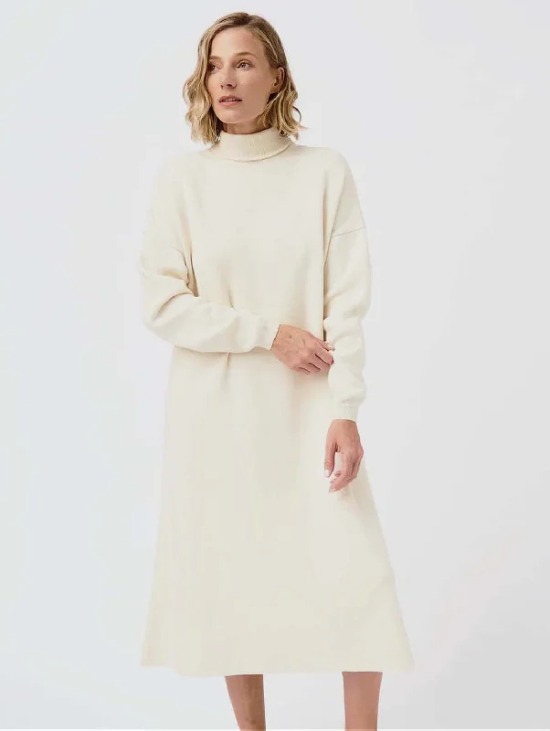 Knitted Organic Cotton Turtleneck Dress | Multiple Colours