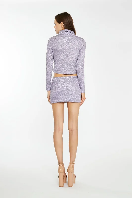 Lilac-Glitter Skinny-Fit Shirt