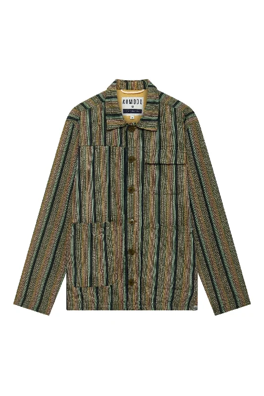 Landon Organic Cotton Jacket | Green Stripe