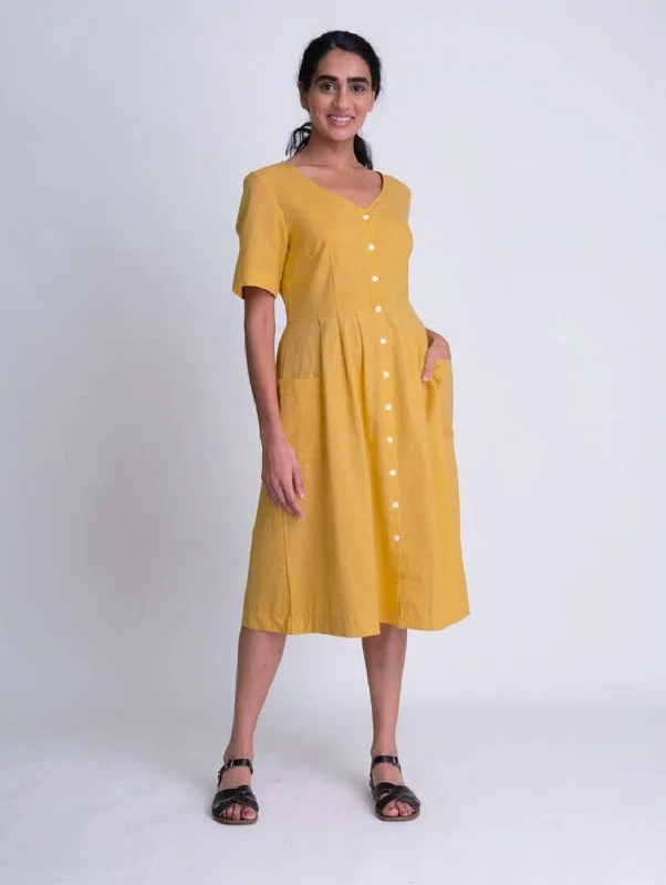 Lena Cotton & Linen Day Dress | Mango