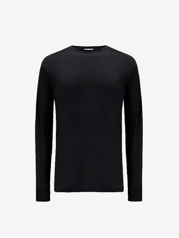 Lightweight Unisex Lenzing Long Sleeve T-Shirt | Jet Black