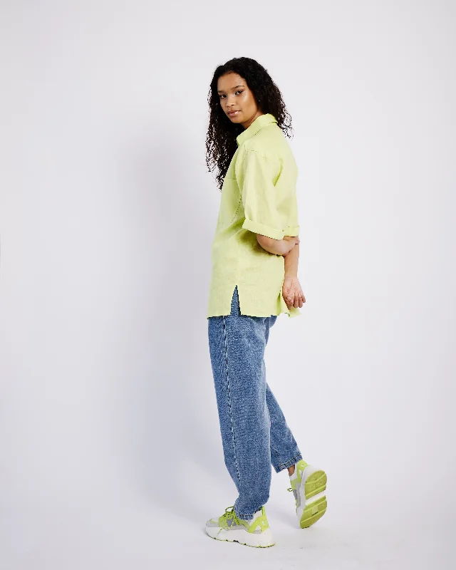 Oversized Linen Shirt in Lime