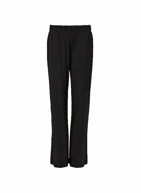 LENZING™ ECOVERO™ Jersey Wide Leg Palazzo Trousers | Caviar Black