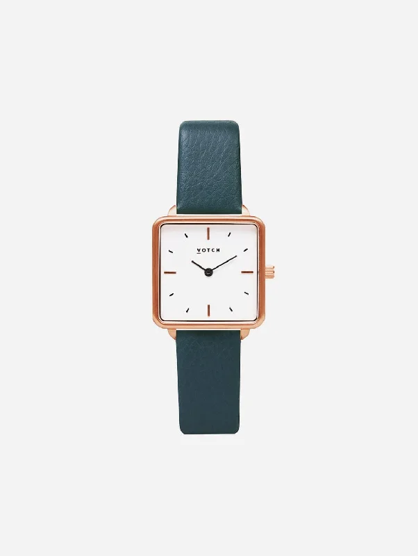 Kindred Watch with Rose Gold & White Dial | Juniper Vegan Leather strap