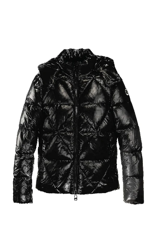 Leamington Recycled Vegan Short Puffer Jacket | Black