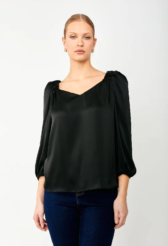 Sweetheart Ruched Minimalist Blouse