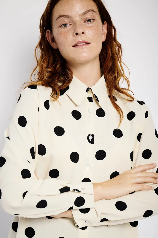 The Essential Shirt in Black and Cream Spot