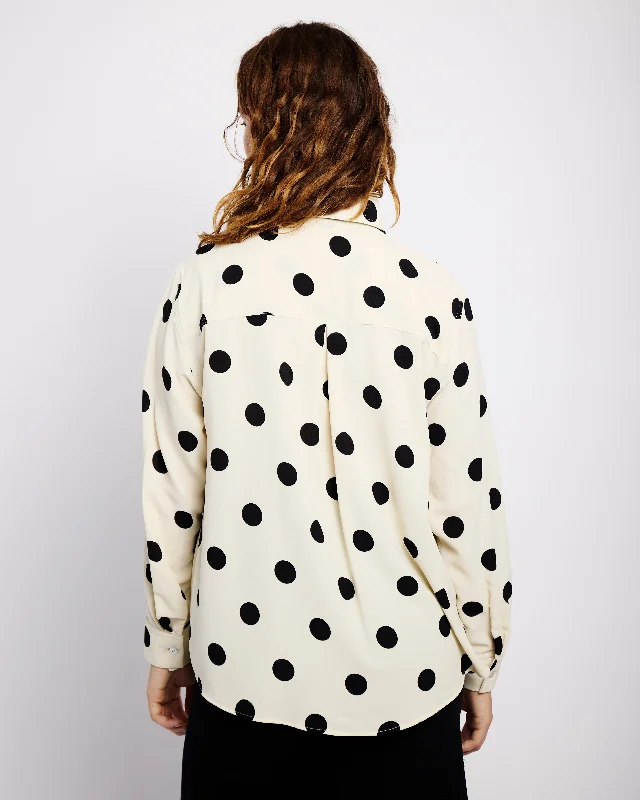 The Essential Shirt in Black and Cream Spot