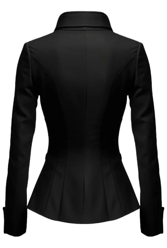 Women Black Cotton Coat - Cotton Coat