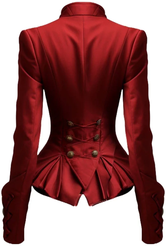 Women Red Stylish Cotton Fancy Outerwear