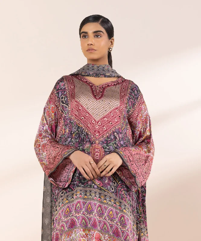 2 Piece - Printed Silk Suit