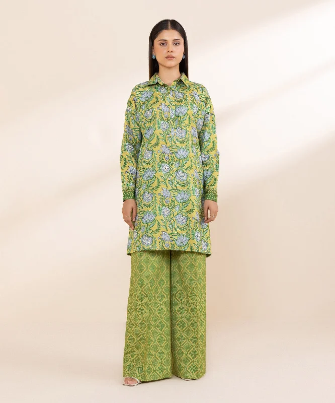 2 Piece - Printed Linen Suit