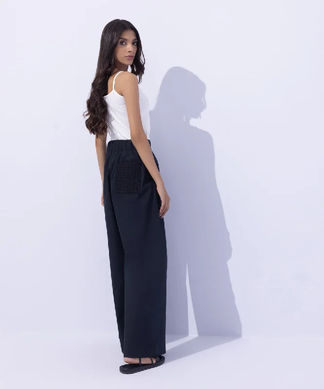 Wide-Leg Cotton Trousers