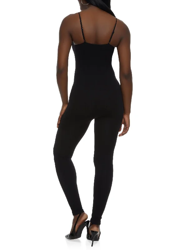 Seamless Ribbed Knit Cami Catsuit