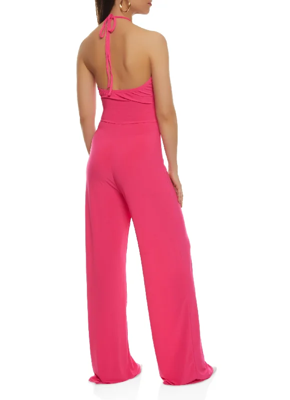 Keyhole Halter Jumpsuit