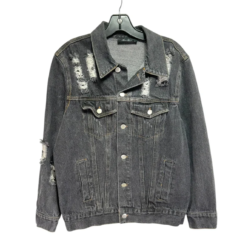 Men's Coats with Hand WarmersJacket Denim By Anna Grace In Black, Size: M