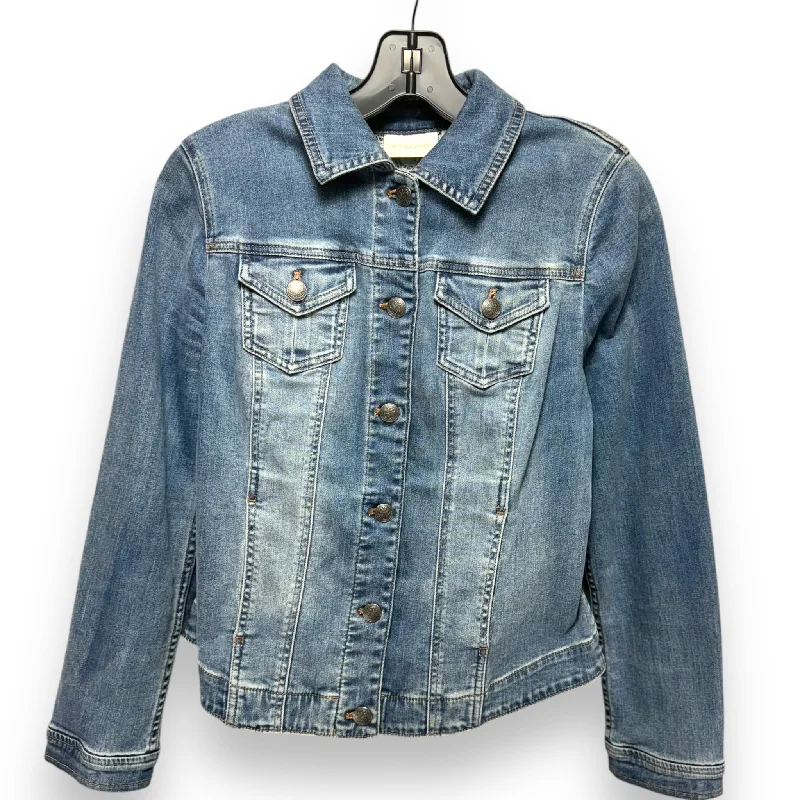 Men's Coats with Tactical FeaturesJacket Denim By Chicos In Blue, Size: S