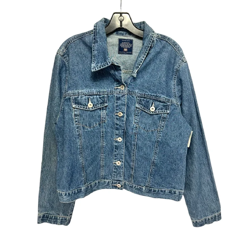 Men's Coats with Wind-Resistant FabricJacket Denim By Faded Glory In Blue Denim, Size: L Men's Coats with Wind-Resistant FabricJacket Denim By Faded Glory In Blue Denim, Size: L