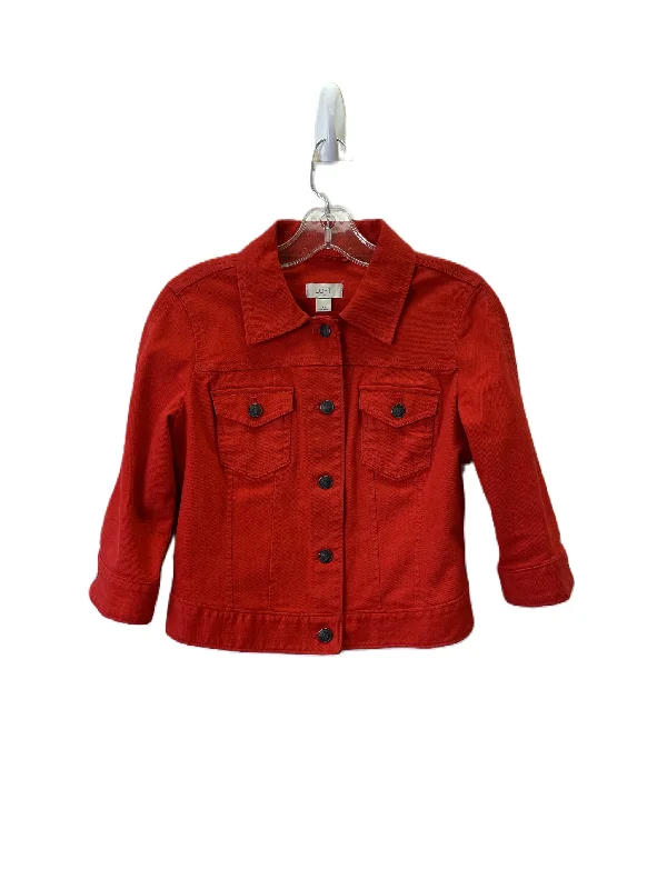 Men's Coats with Ripstop FabricJacket Denim By Loft In Red, Size: Xs
