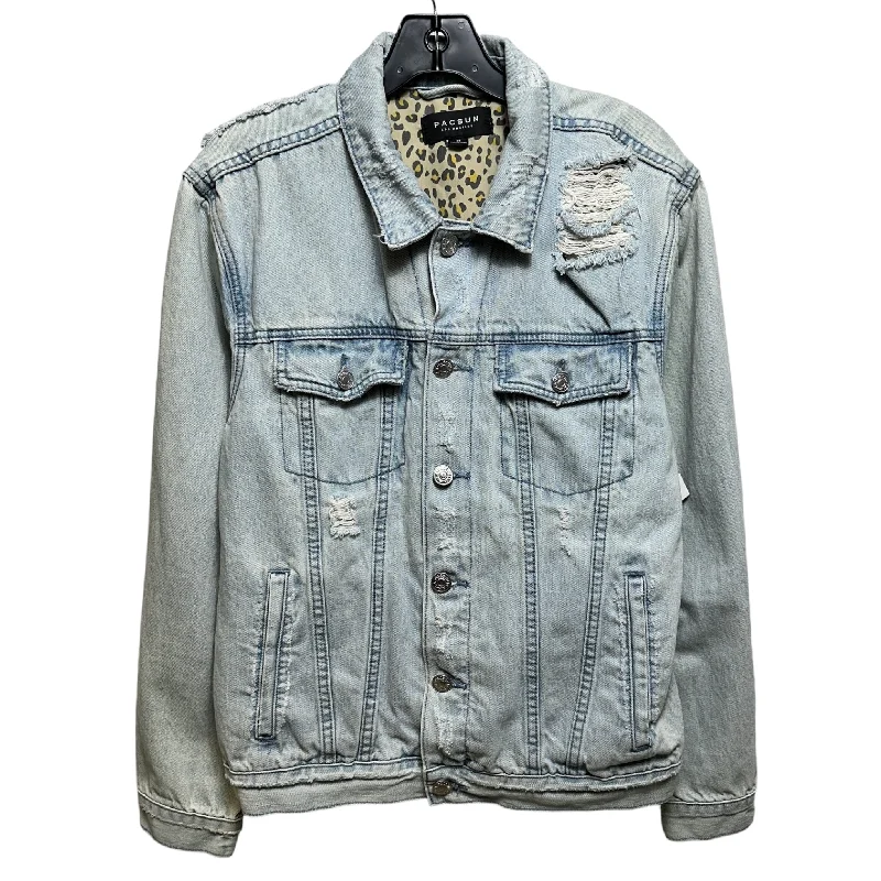 Men's Coats with Magnetic ClosuresClassic Fit Destroyed Denim Jacket By Pacsun In Blue, Size: M Men's Coats with Magnetic ClosuresClassic Fit Destroyed Denim Jacket By Pacsun In Blue, Size: M