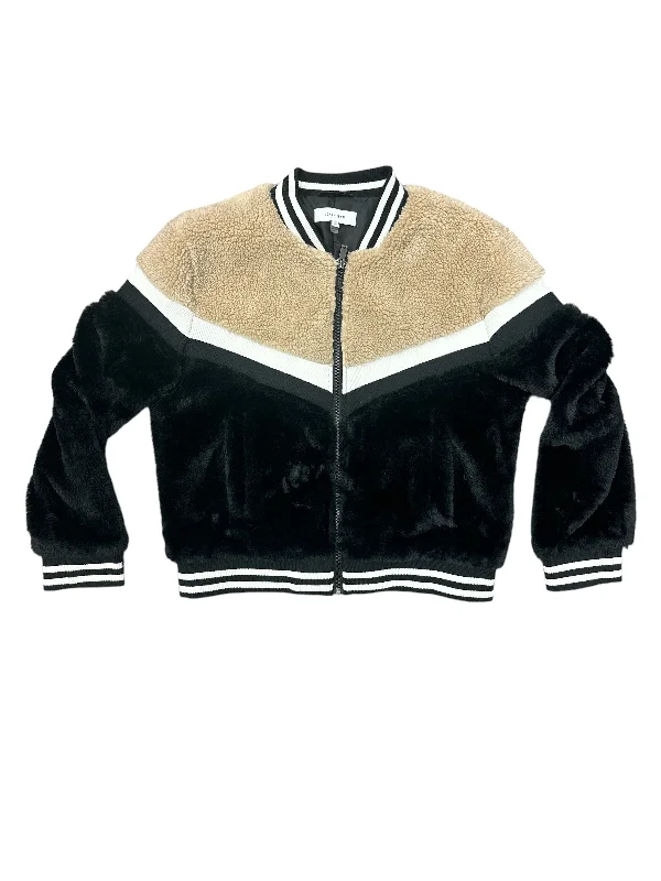 Weather-Resistant Men's CoatsJacket Faux Fur & Sherpa By John + Jenn In Black & Brown, Size: L Weather-Resistant Men's CoatsJacket Faux Fur & Sherpa By John + Jenn In Black & Brown, Size: L