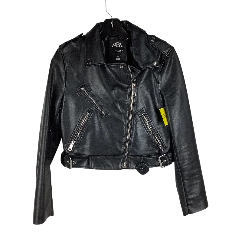 Men's Coats for BikingJacket Faux Leather By Zara In Black, Size: S